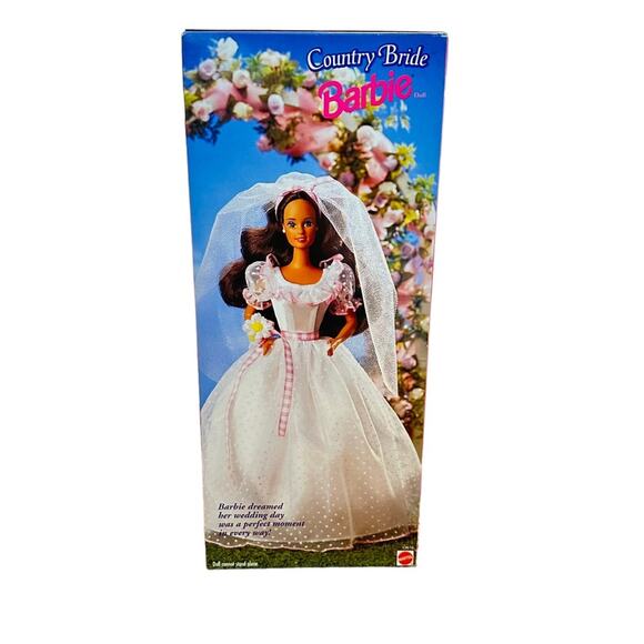 Vintage 1994 Barbie Country Bride Brunette Walmart Special Edition NRFB - Picture 7 of 9